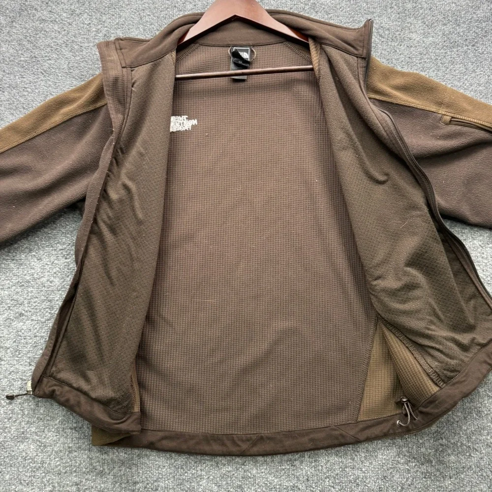 The North Face WindWall Fleece Jacket Mens Small‎ Brown Full Zip Outdoor